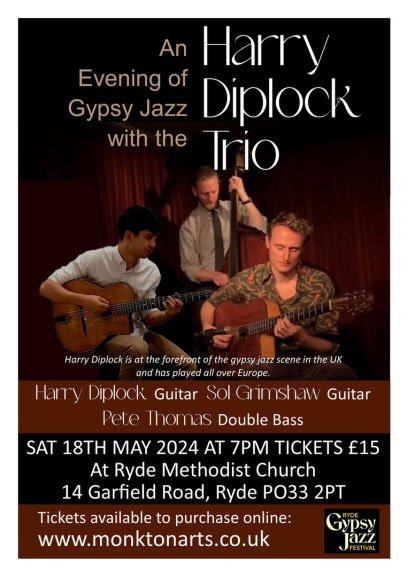 The Harry Diplock Trio at Ryde Gypsy Jazz Festival 2024
