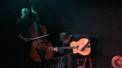 Pete Thomas and Andrea Todesco perform gypsy jazz for Ayenai