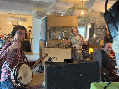 Paul Armer and the Dawn Chorus recording at Get Real Audio studio